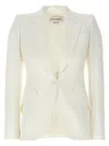 Alexander Mcqueen Mcqueen Women Single-breasted Blazer In Neutral