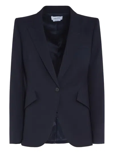 Alexander Mcqueen Single-breasted Blazer In Blue