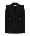 Alexander Mcqueen Peak-lapel Single-breasted Blazer In Black