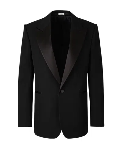 Alexander Mcqueen Wool And Silk Blazer In Black