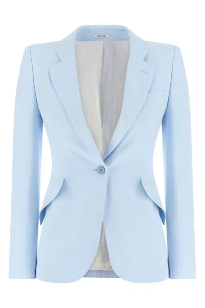 Alexander Mcqueen Single-breasted Blazer In Blue