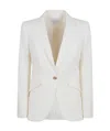 Alexander Mcqueen Single-breasted Denim Blazer In Bone