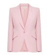 Alexander Mcqueen Single-breasted Blazer In Cherry Blossom Pink