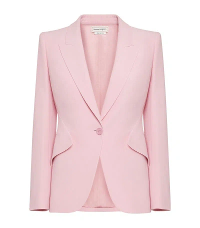 Alexander Mcqueen Single-breasted Blazer In Pink