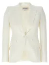 Alexander Mcqueen Mcqueen Women Single-breasted Blazer In White