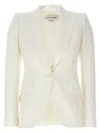 Alexander Mcqueen Mcqueen Women Single-breasted Blazer In White