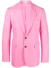 Alexander Mcqueen Single-breasted Button Blazer In Pink