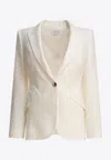 Alexander Mcqueen Single-breasted Buttoned Jacket In Neutral