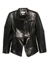 Alexander Mcqueen Single-breasted Calfskin Leather Jacket In Black