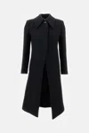Alexander Mcqueen Black Wool And Cashmere Coat In Black