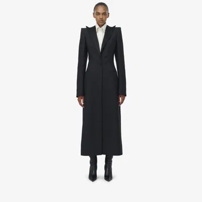 Alexander Mcqueen Single-breasted Coat In Black