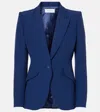 Alexander Mcqueen Single-breasted Crêpe Blazer In Midnight Blue