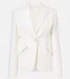 Alexander Mcqueen Single-breasted Denim Blazer In White