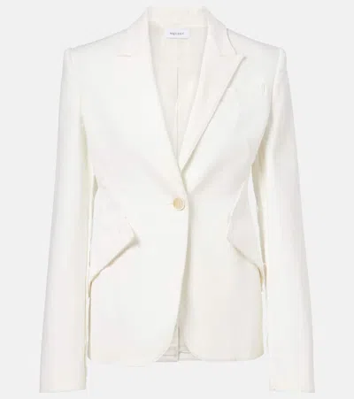 Alexander Mcqueen Single-breasted Denim Blazer In White