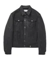 Alexander Mcqueen Single-breasted Denim Coat In Charcoal-grey