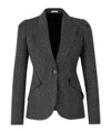 Alexander Mcqueen Single Breasted Glittered Blazer In Black
