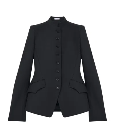 Alexander Mcqueen Wool-mohair Military Jacket In Black