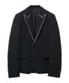 Alexander Mcqueen Wool Studded Blazer In Black