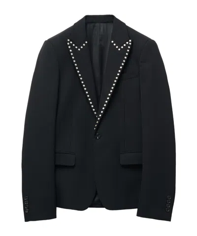 ALEXANDER MCQUEEN ALEXANDER MCQUEEN STUD EMBELLISHED EMBROIDERED SINGLE-BREASTED JACKET
