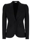 Alexander Mcqueen Tailored Jacket Single Breasted Padded Shoulders In Blue