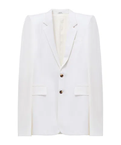 Alexander Mcqueen Single-breasted Jacket In White
