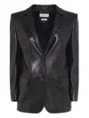 Alexander Mcqueen Single-breasted Leather Blazer In Black