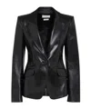 Alexander Mcqueen Women's Luxurious 100% Leather Jacket In Black