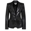 Alexander Mcqueen Women's Luxurious 100% Leather Jacket In Black