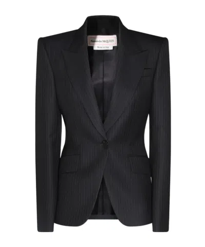 ALEXANDER MCQUEEN ALEXANDER MCQUEEN SINGLE BREASTED STRIPED BLAZER