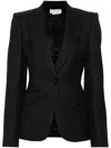 Alexander Mcqueen Single-breasted Pinstripe Blazer In Blue