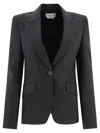 Alexander Mcqueen Alexander Mc Queen Pinstriped Single Breasted Blazer In Gray