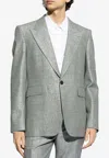 Alexander Mcqueen Single-breasted Blazer In Silver