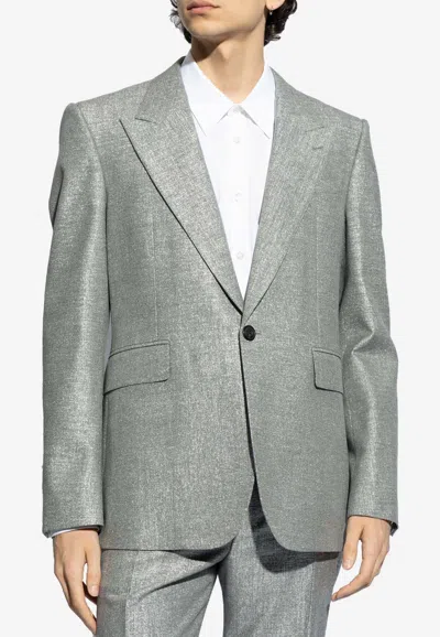 Alexander Mcqueen Single-breasted Blazer In Grey