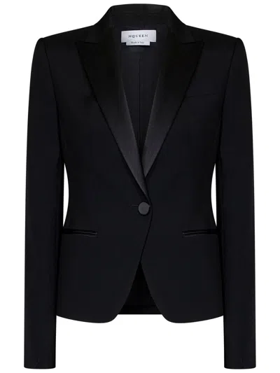 Alexander Mcqueen Women Wool Jacket In Black
