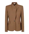 Alexander Mcqueen Tailored Wool Jacket With Structured Silhouette In Brown