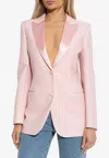 Alexander Mcqueen Single-breasted Tuxedo Blazer In Pink