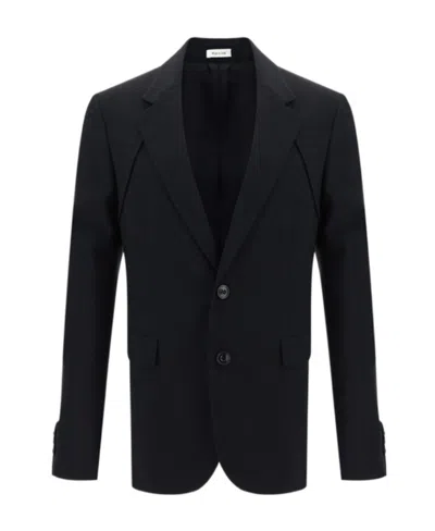 Alexander Mcqueen Single-breasted Twill Blazer In Black