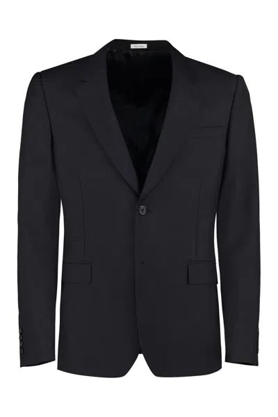 Alexander Mcqueen Tailored Jacket With Notch Lapel And Back Vent In Black