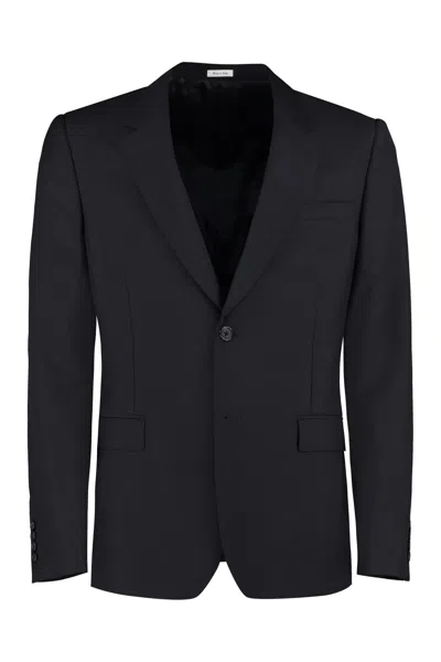 Alexander Mcqueen Tailored Jacket With Notch Lapel And Back Vent In Black
