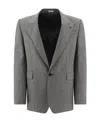 Alexander Mcqueen Alexander Mc Queen Single Breasted Wool Blazer In Gray