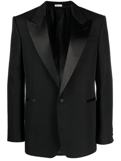 Alexander Mcqueen Man Blazer Black Size 42 Wool