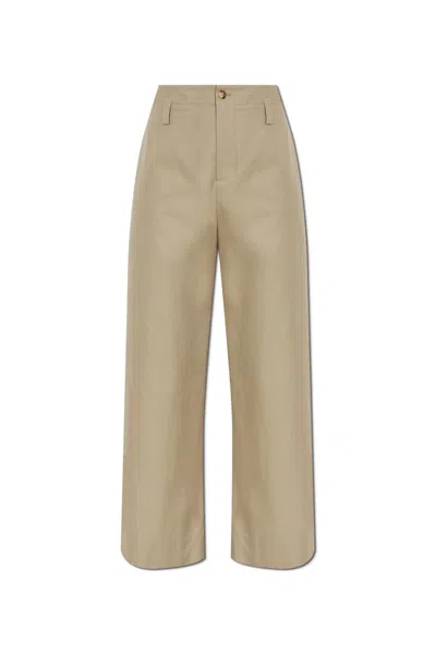 Alexander Mcqueen Single Pleat Chino Trousers For Men In Brown
