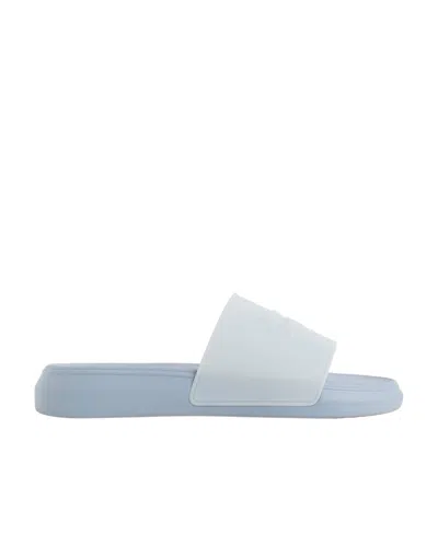 Alexander Mcqueen Single-strap Flat Slides In Blue