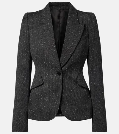 Alexander Mcqueen Single-breasted Blazer In Gray