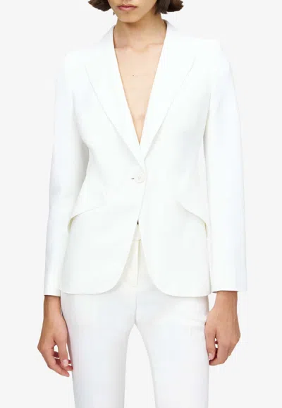 Alexander Mcqueen Mcqueen Women Single-breasted Blazer In Neutral