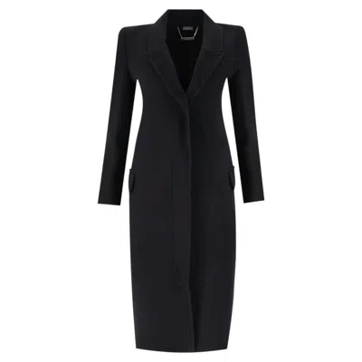 Pre-owned Alexander Mcqueen Single-breasted Long Wool Coat In Black