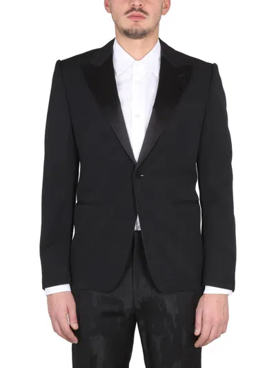 Alexander Mcqueen Single-breasted Suit Jacket For Men In Black