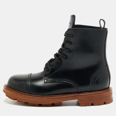 Pre-owned Alexander Mcqueen Size 40 Black Leather Chelsea Boots