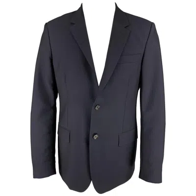 Pre-owned Alexander Mcqueen Size 42 Navy Wool Mohair Notch Lapel Sport Coat In Blue