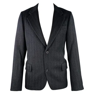 Pre-owned Alexander Mcqueen Size 44 Black Wool Cashmere Sport Coat